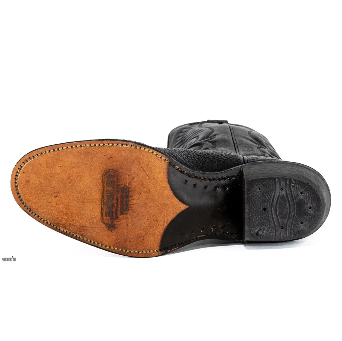 Boulet Men's Cowboy Boots 15" Bullhide / Cowhide Cowboy Heel U Toe - Image 5