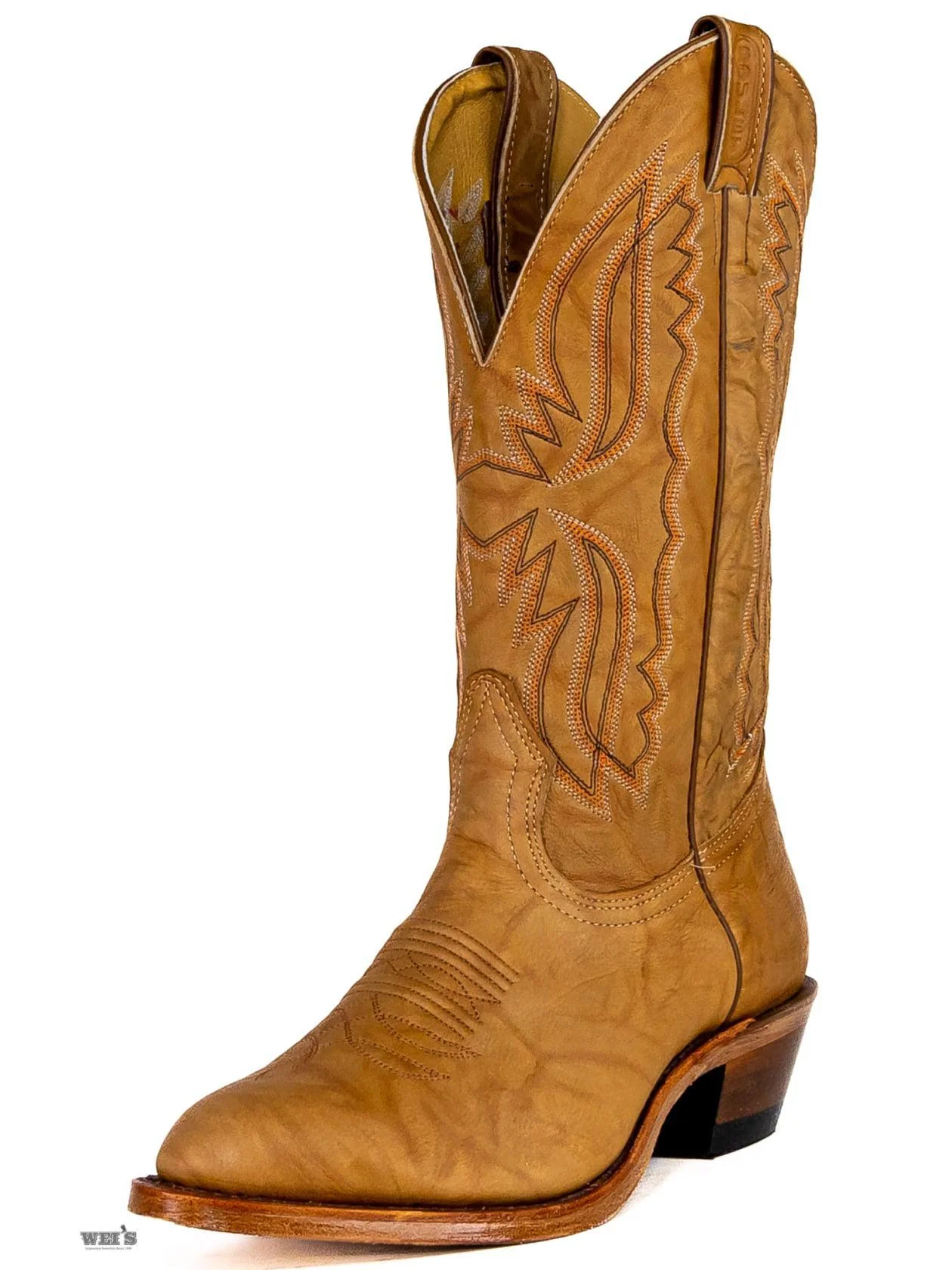Boulet Men's Cowboy Boots Wei's Custom Made 14" Marbled Cowhide Cowboy Heel R Toe - Image 7