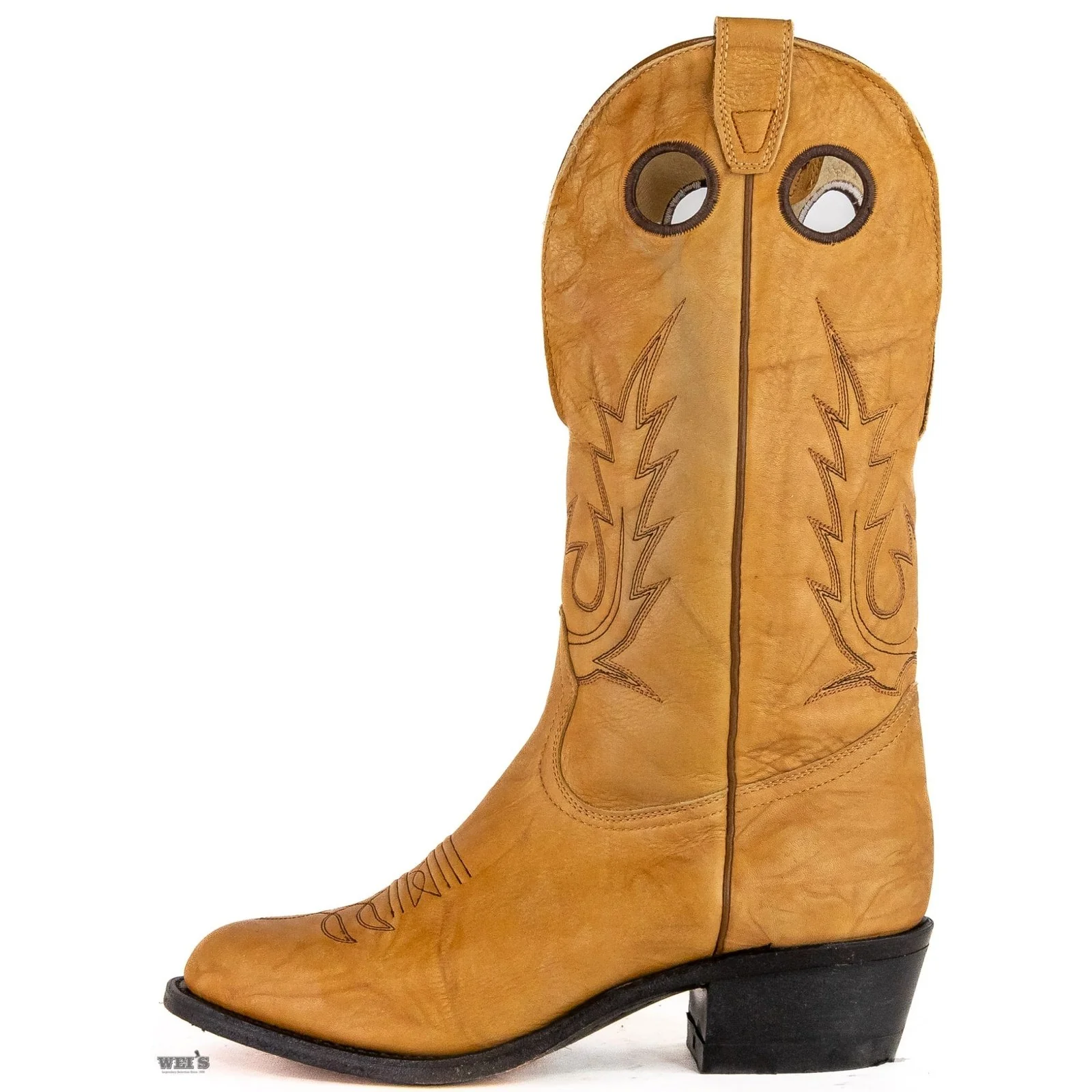 Boulet Men's Cowboy Boots Wei's Custom 15" Cowhide Cowboy Heel, Medium Round Toe - Image 2