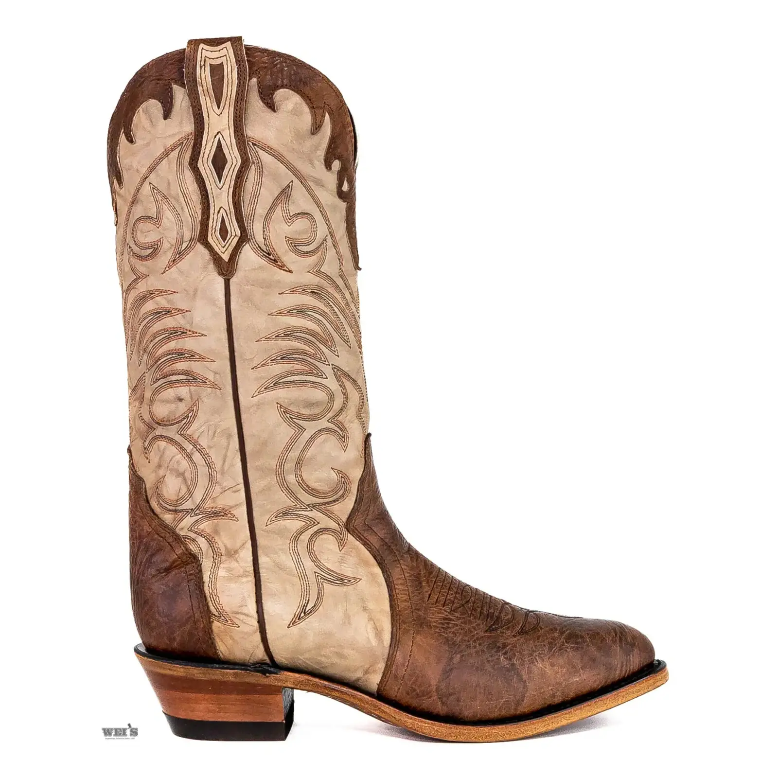 Boulet Men's Cowboy Boots 15" Oiled Bullhide with Cutaways Cowboy Heel R Toe