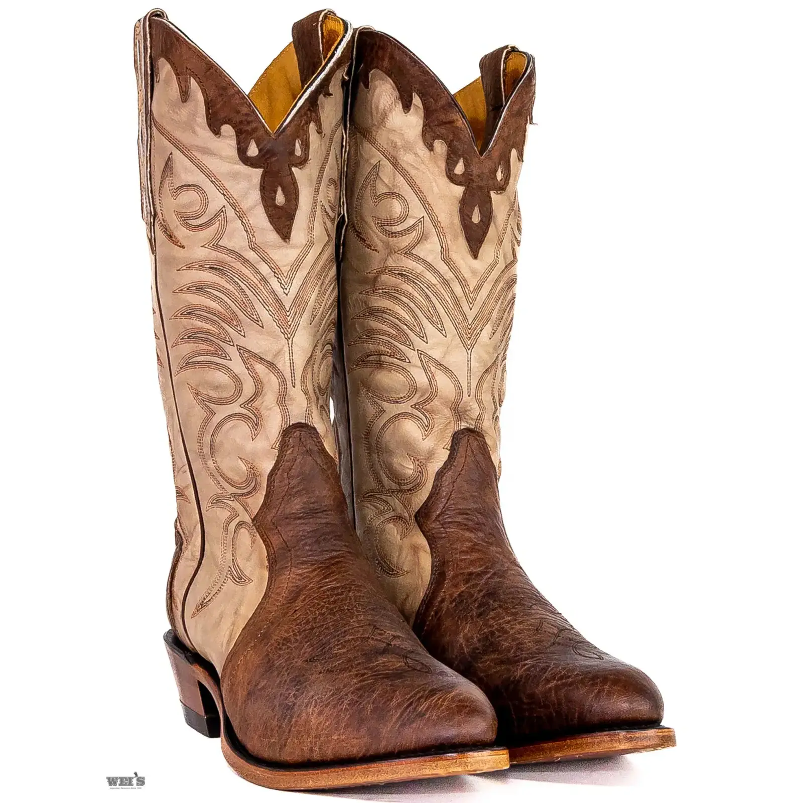 Boulet Men's Cowboy Boots 15" Oiled Bullhide with Cutaways Cowboy Heel R Toe - Image 4