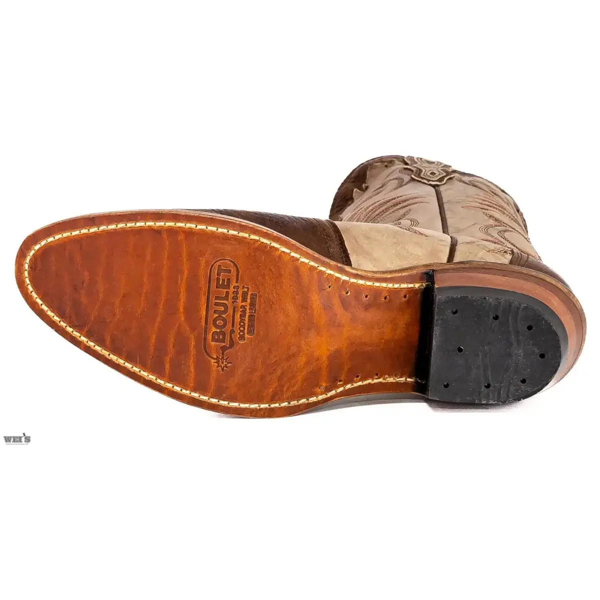 Boulet Men's Cowboy Boots 15" Oiled Bullhide with Cutaways Cowboy Heel R Toe - Image 5