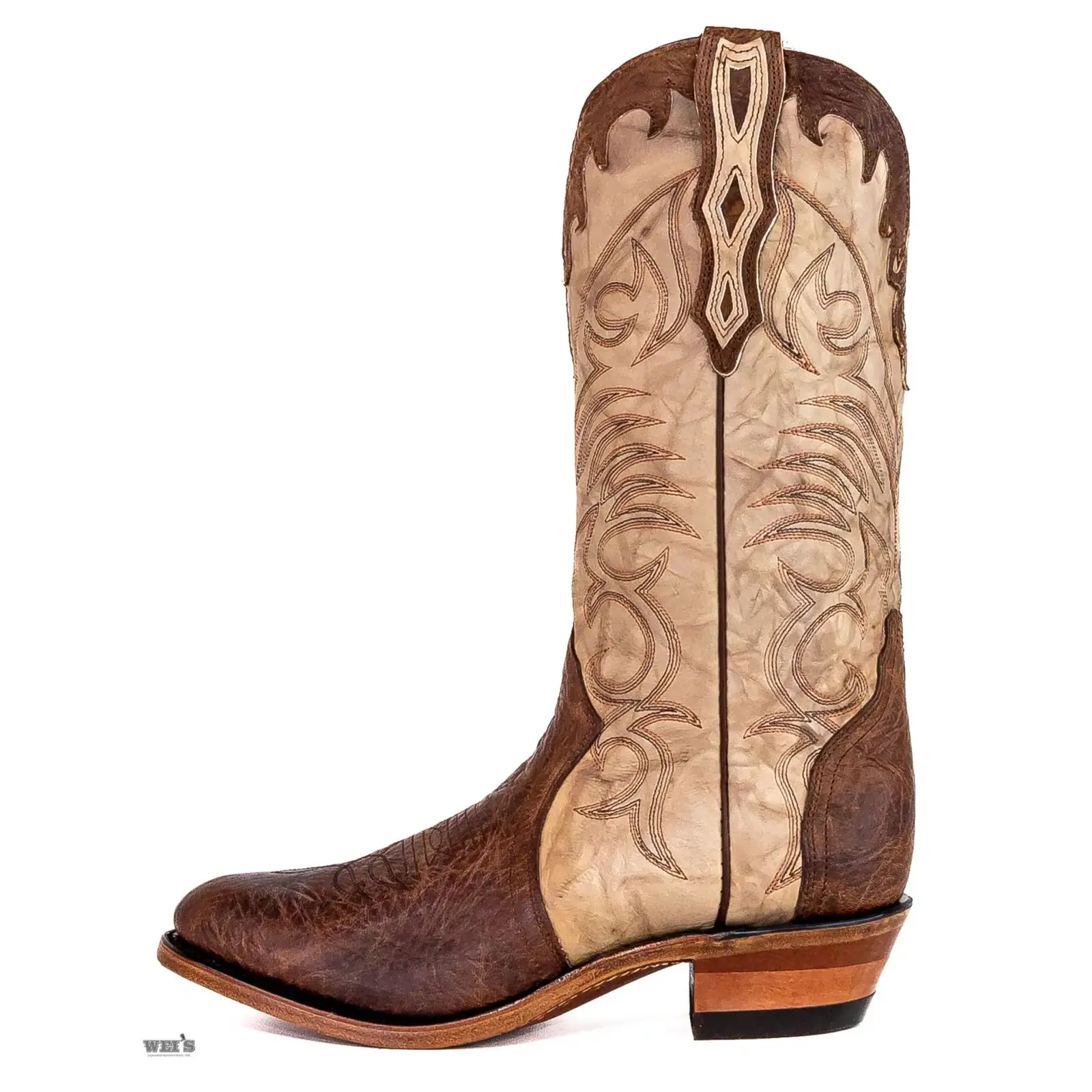 Boulet Men's Cowboy Boots 15" Oiled Bullhide with Cutaways Cowboy Heel R Toe - Image 6