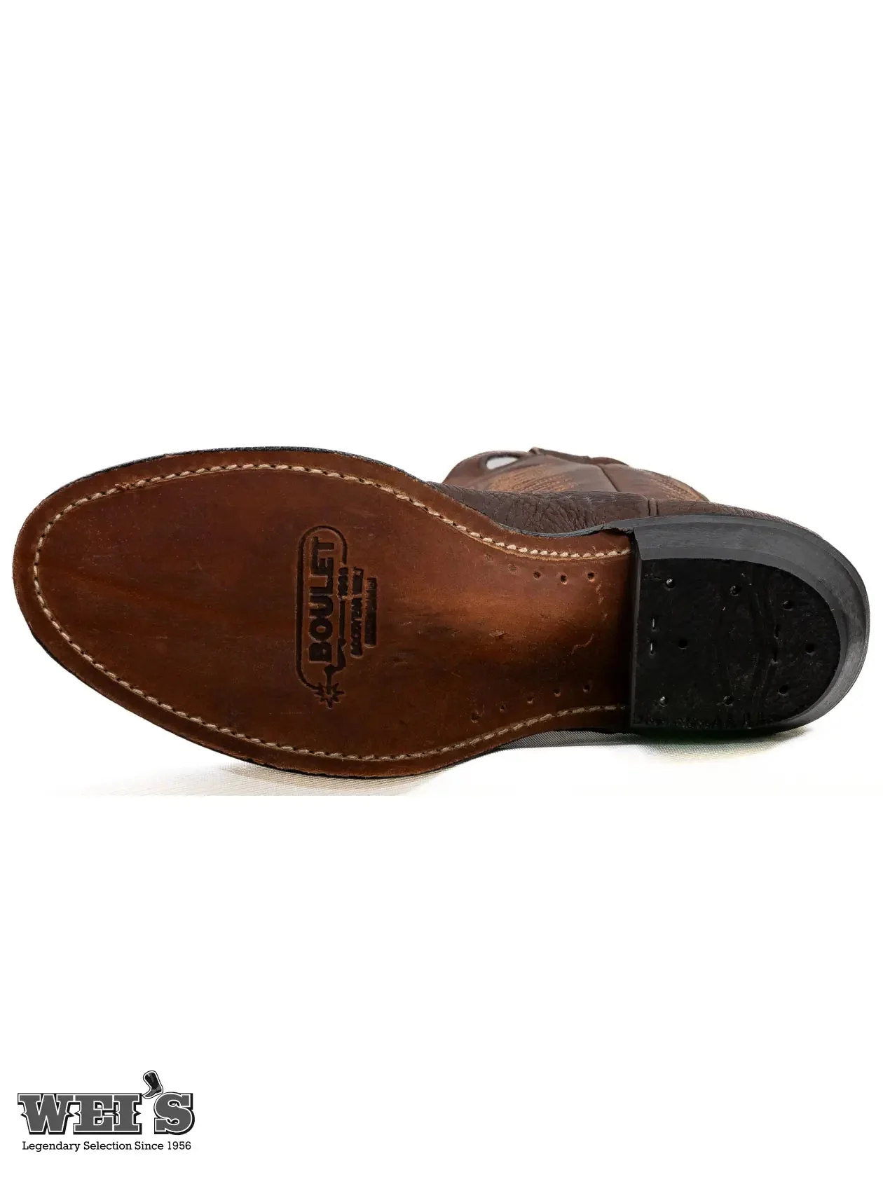 Boulet Men's Cowboy Boots 13" Oiled Taurus Bullhide Cowboy Heel R Toe - Image 10