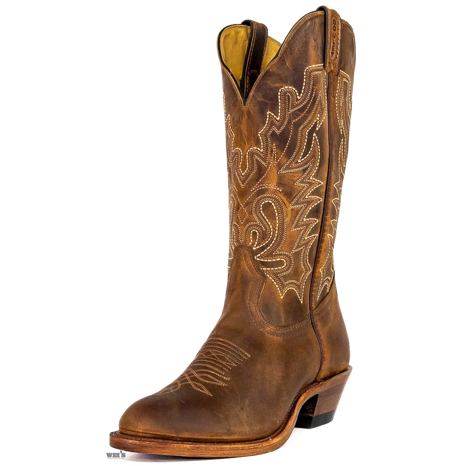 Boulet Men's Cowboy Boots Cowhide Cowboy Heel U Toe 7202 - Image 2