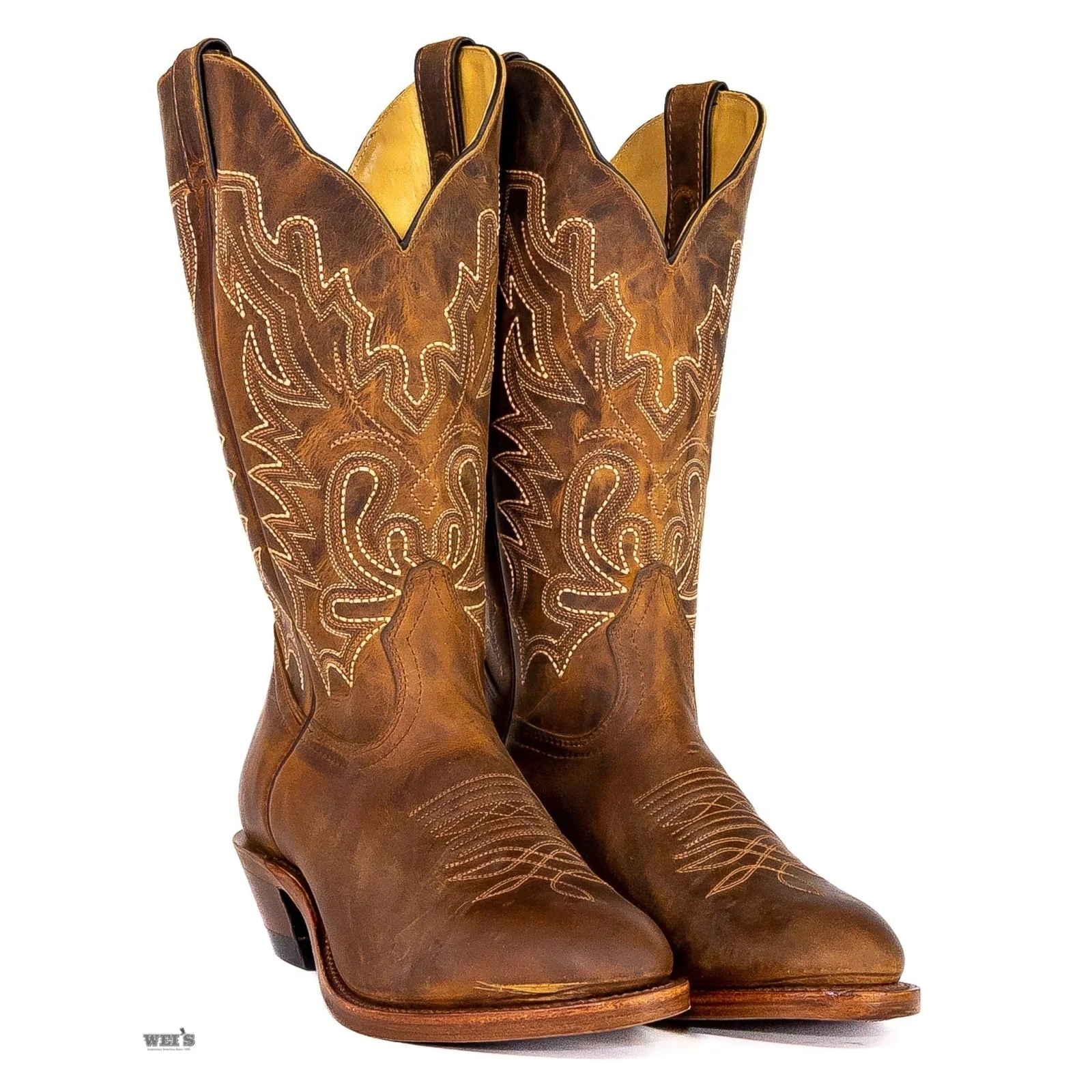Boulet Men's Cowboy Boots Cowhide Cowboy Heel U Toe 7202 - Image 4
