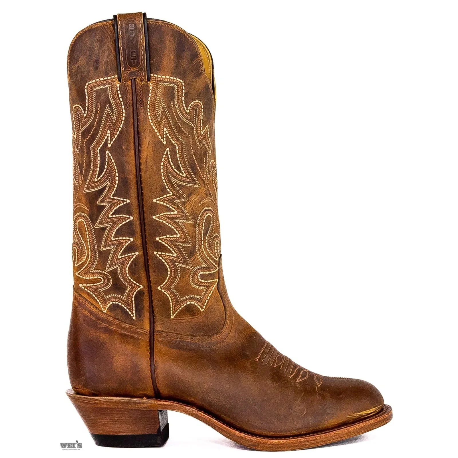 Boulet Men's Cowboy Boots Cowhide Cowboy Heel U Toe 7202 - Image 5