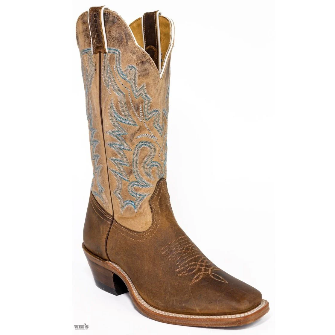 Boulet Women’s Cowgirl Boots 12" Oiled Cowhide Cowboy Riding Heel Wide Square Toe - Image 4