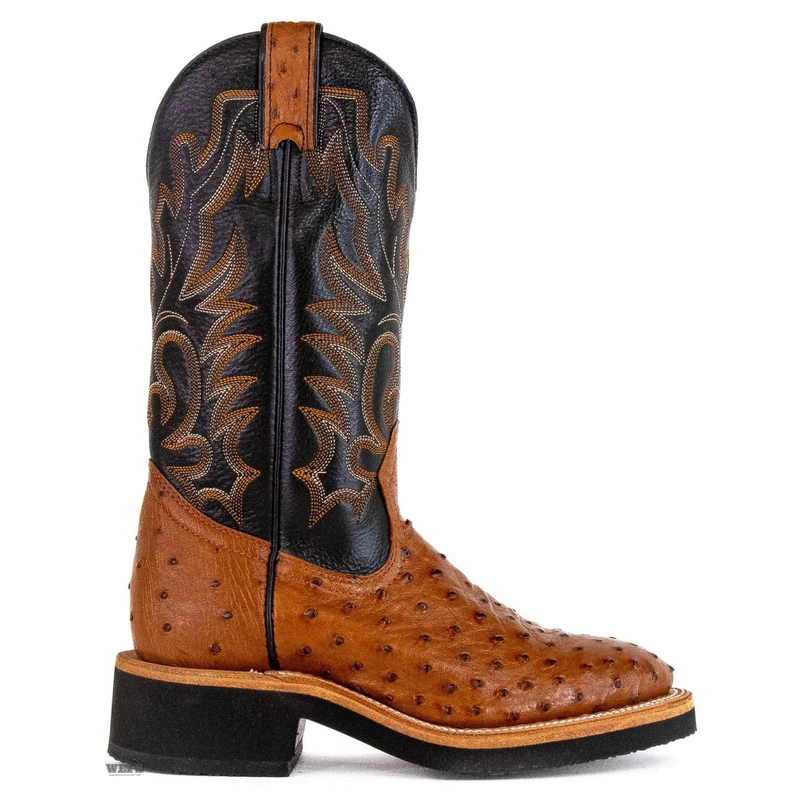 Boulet Women's Cowgirl Boots 11" Exotic Ostrich U Toe Roper Heel Crepe Sole 2309 - Image 5