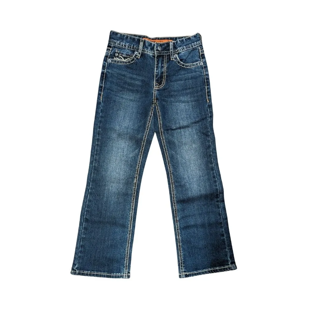 Rock & Roll Denim Boy's BB Gun Dark Wash Ladder Boot Cut Jean - Image 2