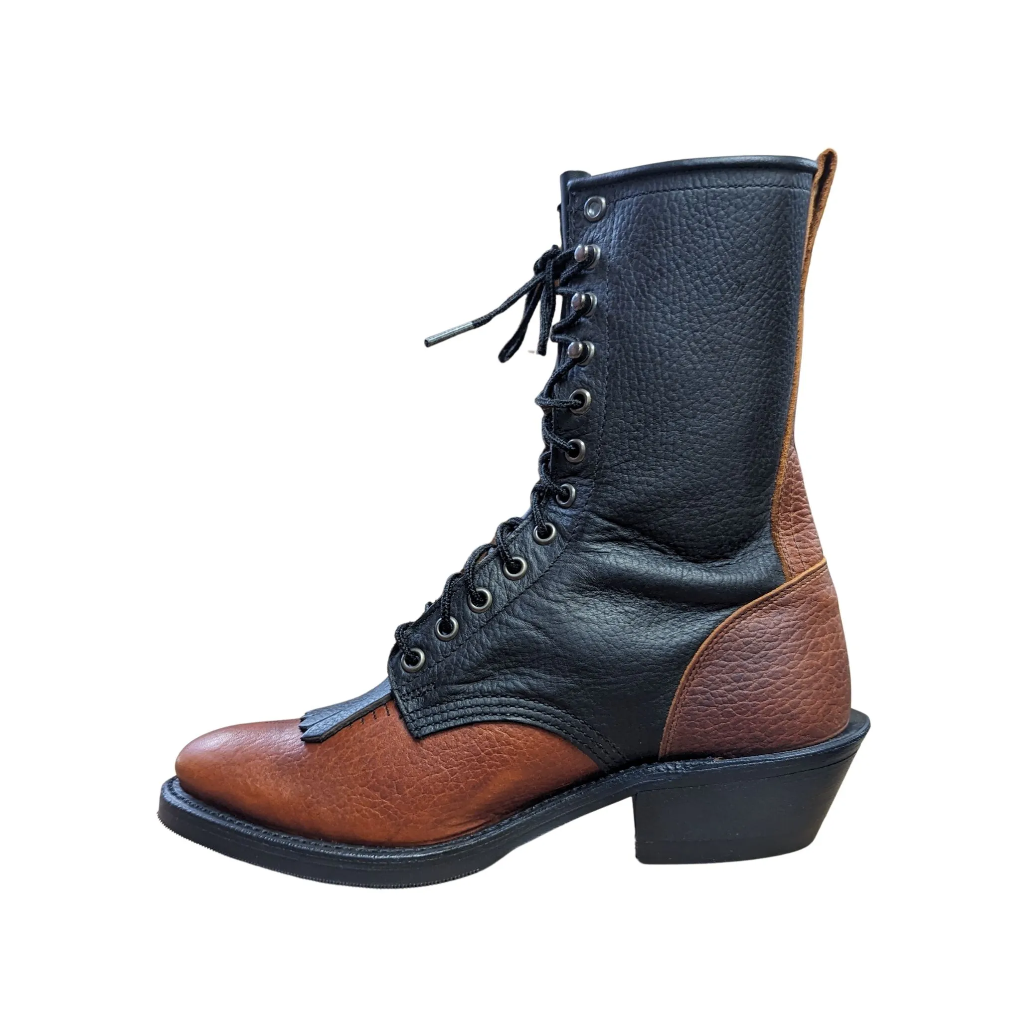 Canada West Lace up Two-Tone Leather Lace-Up Boots - Image 2