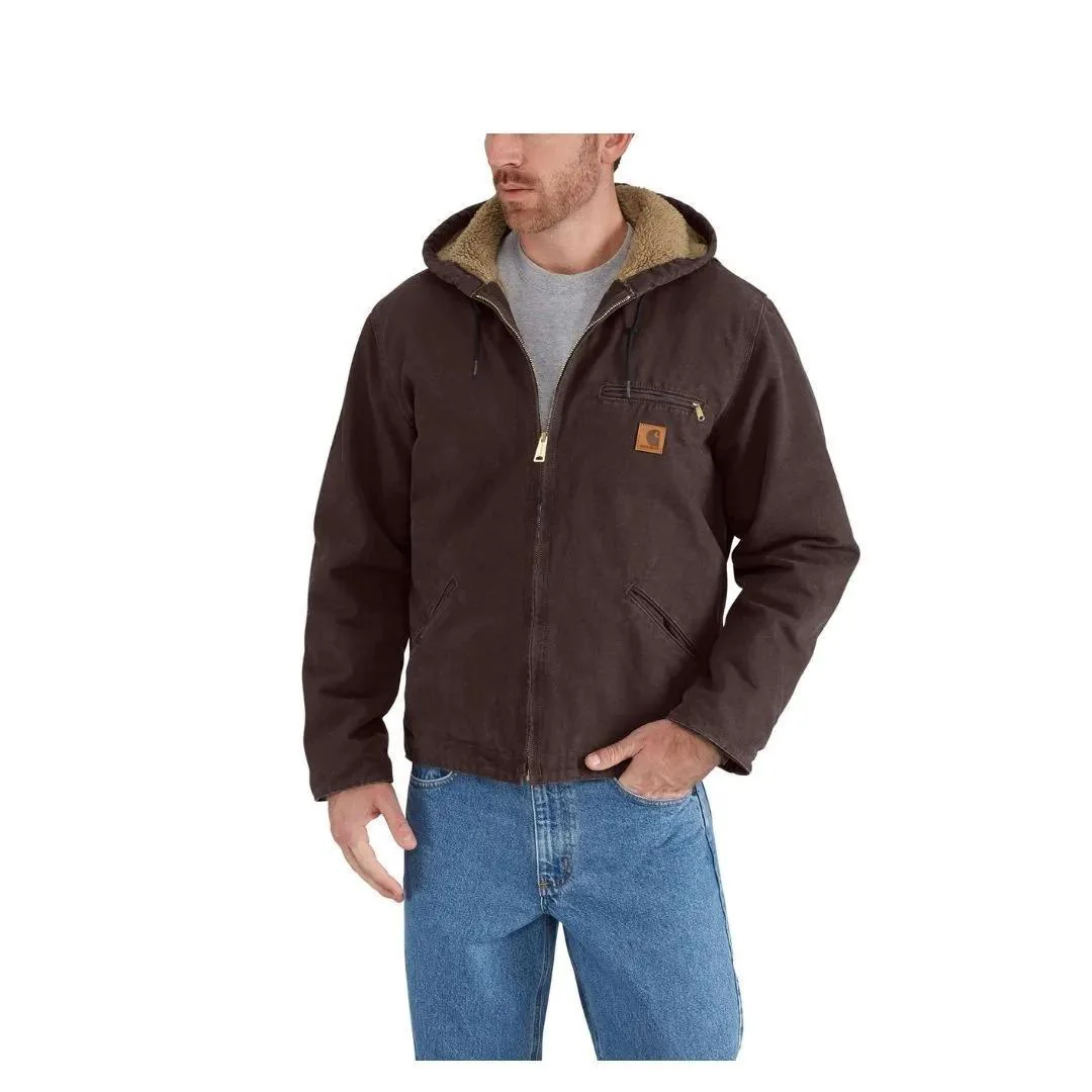 Carharrt Men's Sandstone Sherpa-Lined Sierra Detroit Jacket - Image 6