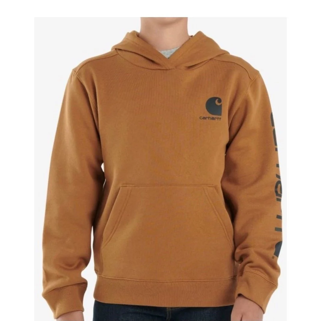 Carhartt Boy’s Hoodie Long Sleeve Graphic Carhartt Brown