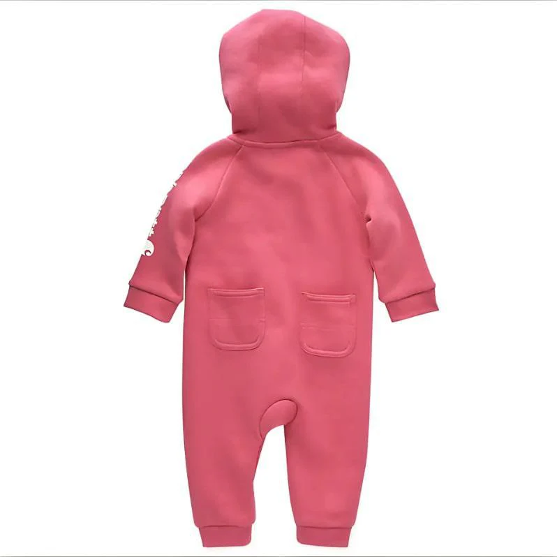 Carhartt Girl's Coverall Fleece Zip Hooded Pink - Image 2