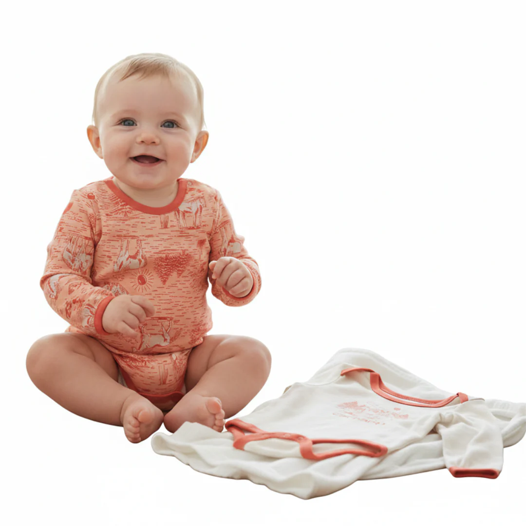 Carhartt Girl's Long Sleeve Farm Print Onesies 2PC Set - Image 2