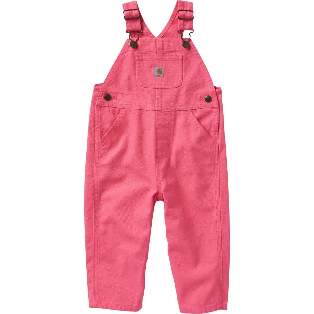 Carhartt Girl's Loose Fit Canvas Bib Overall Pink