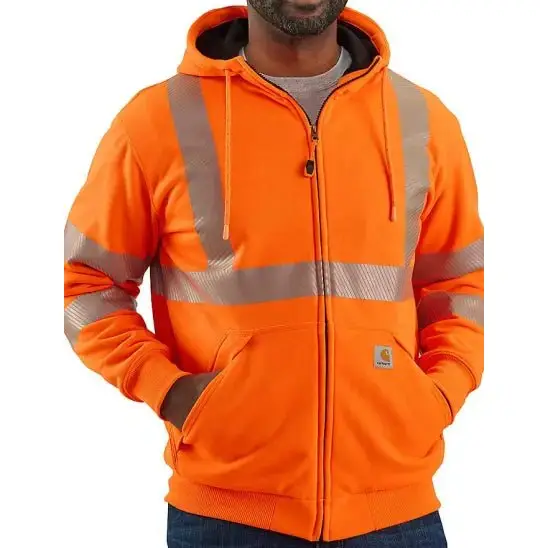 Carhartt Men's Work Hi-Vis Hoodie Loose Fiat Thermal Lined Zip Up - Image 2