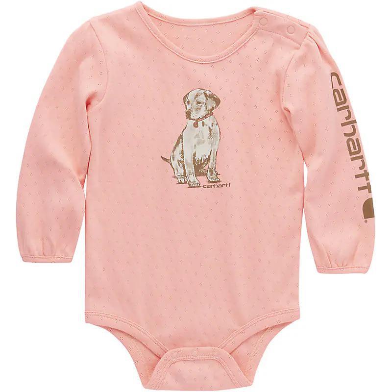 Carhartt Infant Girl's Long Sleeve Puppy BodySuit
