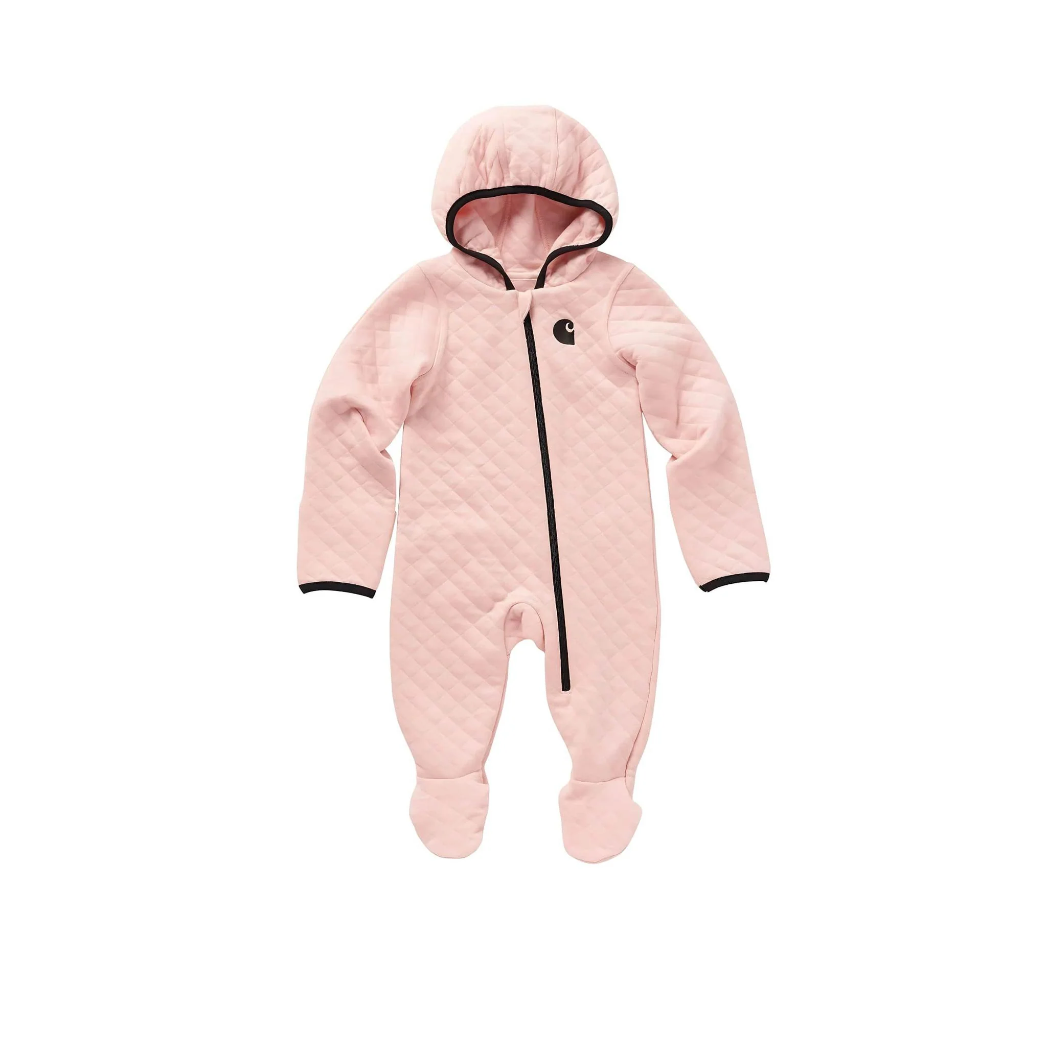 Carhartt Infant & Toddler Girl's Long Sleeve Quilted Footed Coverall Pink - Image 4