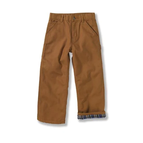 Carhartt Kid's Loose Fit Canvas Flannel-Lined Utility Boot-Cut Work Pant