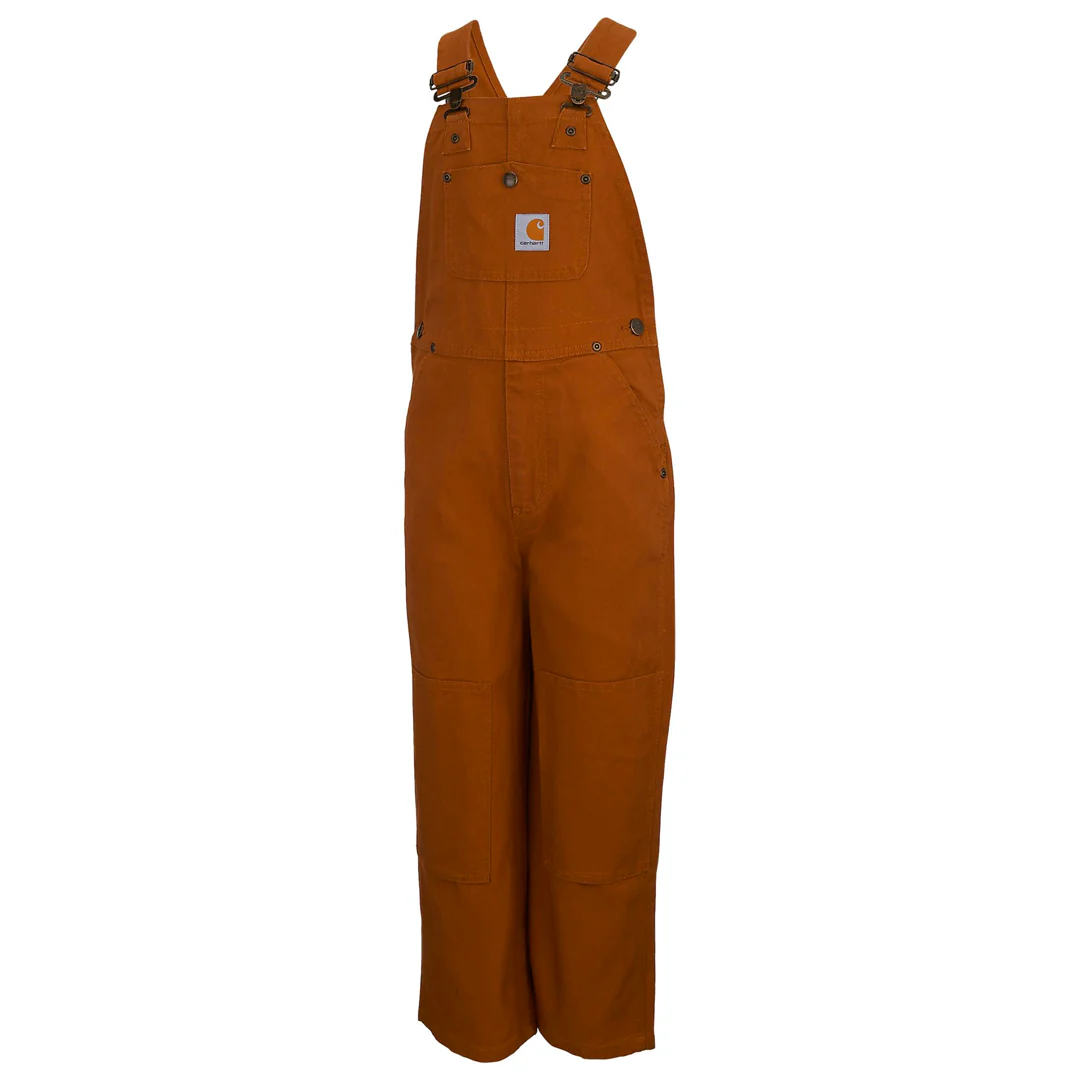 Carhartt Kids' Unisex Loose Fit Canvas Bib Overalls Brown