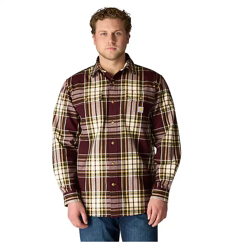 Carhartt Loose Fit Heavyweight Flannel Long-Sleeve Plaid Shirt