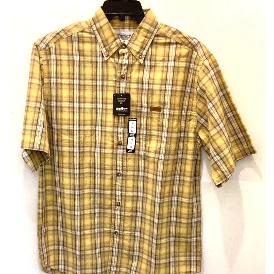 Carhartt Men’s Shirt Casual Short Sleeve Plaid Button Down