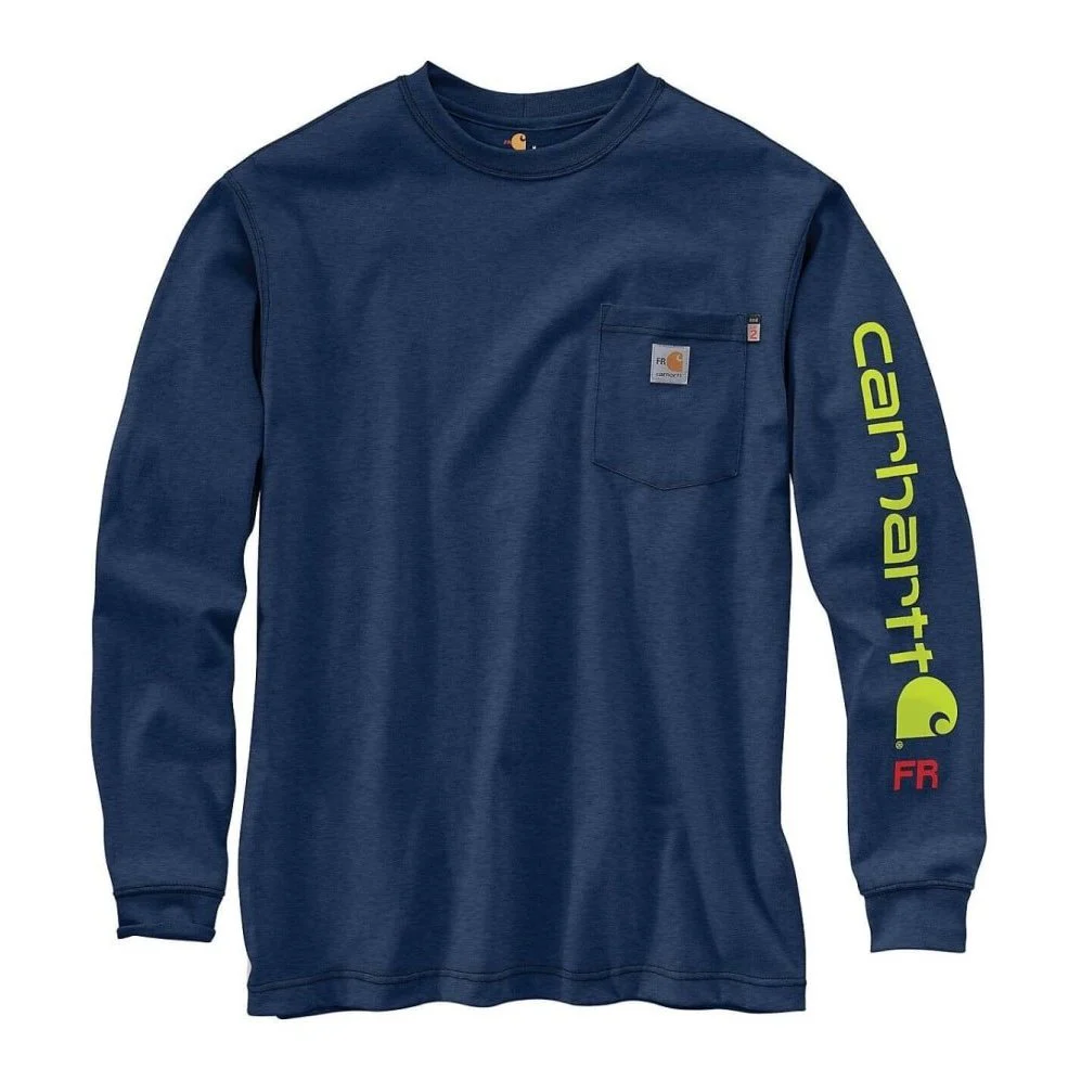 Carhartt Men’s Shirt FR Flame Resistant Force Long Sleeve Logo Pocket - Image 2