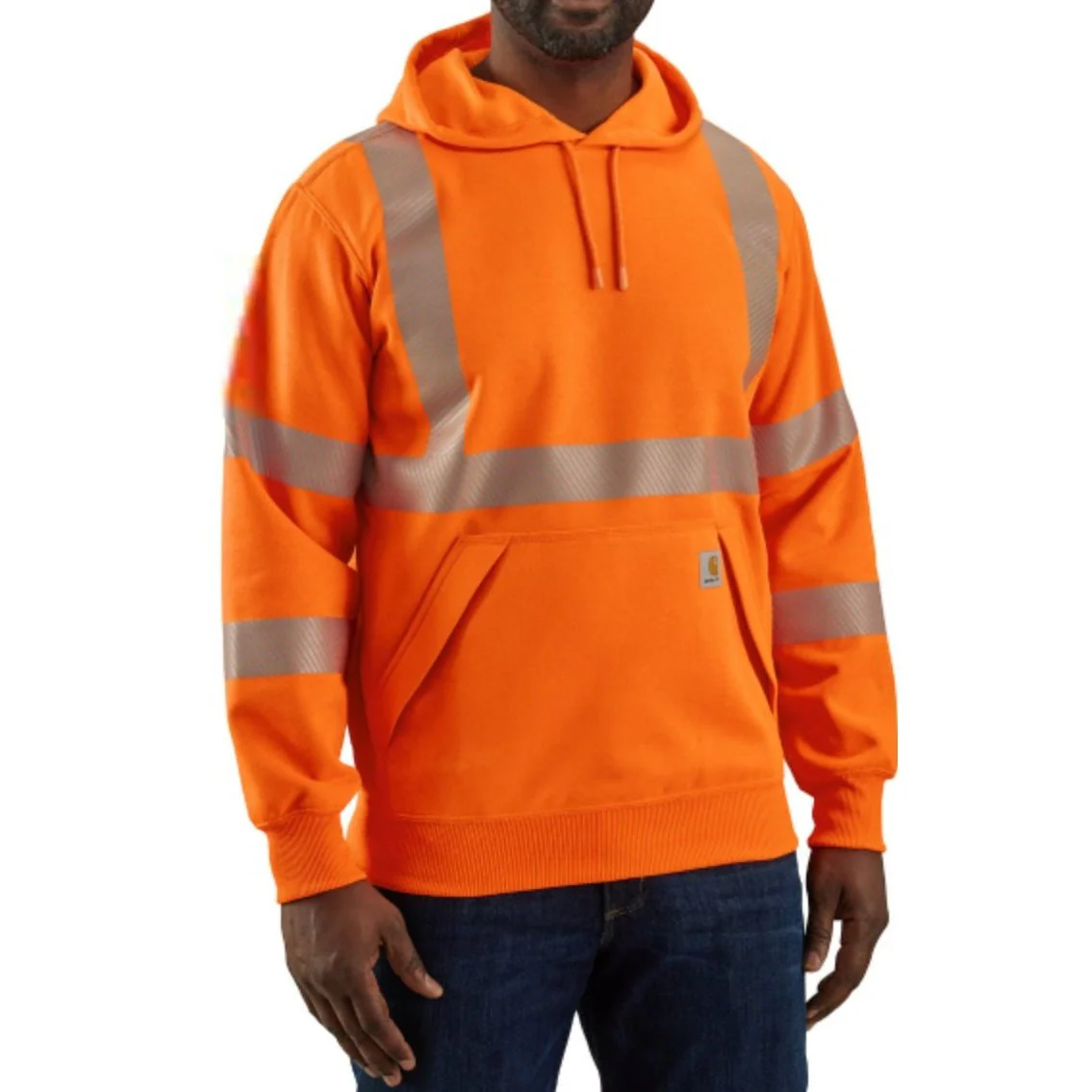 Carhartt Men’s High Visibility Rain Defender Loose Fit MidWeight Class 3 Sweatshirt - Image 2