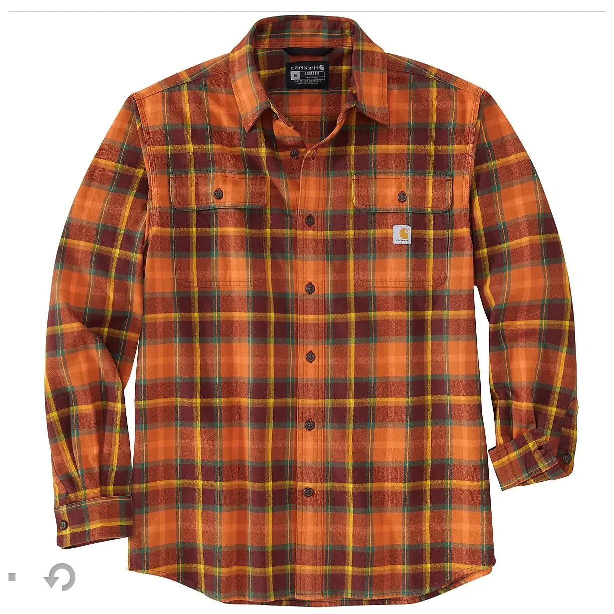 Carhartt Men’s Shirt Loose Fit Long Sleeve Heavyweight Flannel Plaid - Image 3