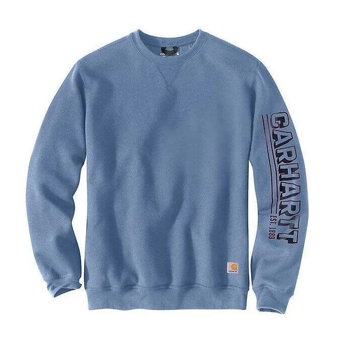 Carhartt Men’s Sweatshirt Loose Fit Midweight Sleeve Logo - Image 5