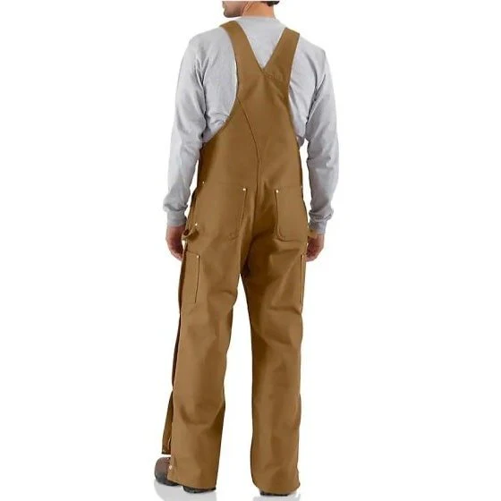 Carhartt Men’s Bib Overalls Firm Duck Loose Fit Zip To Thigh R37 BIB - Image 3