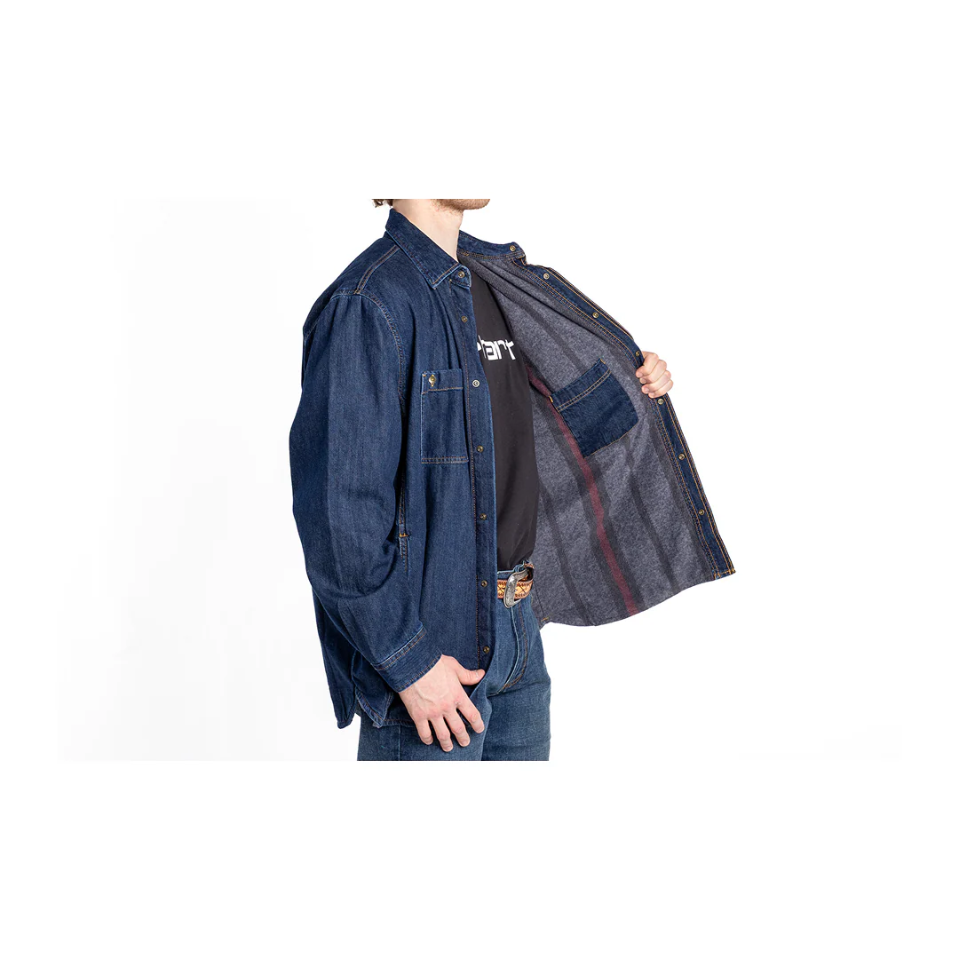 Carhartt Men’s Relaxed Fit Denim Fleece Lined Snap Shirt Jacket - Image 3