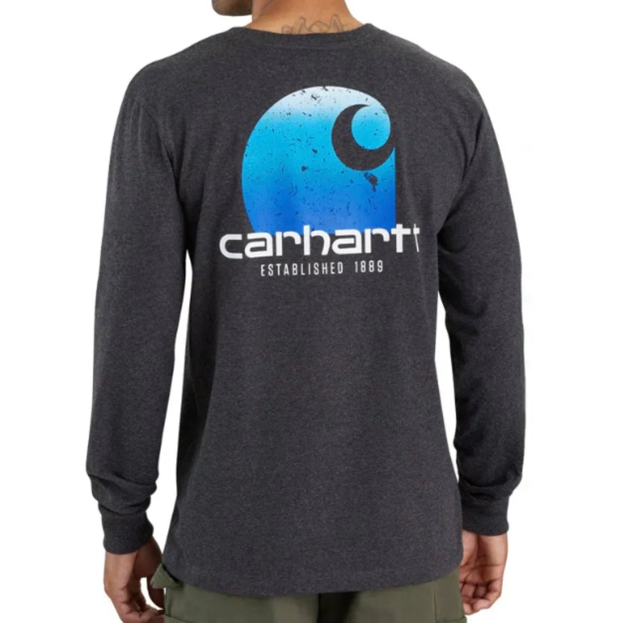 Carhartt Men’s Relaxed Fit Long Sleeve Heavyweight Pocket Graphic Shirt - Image 2
