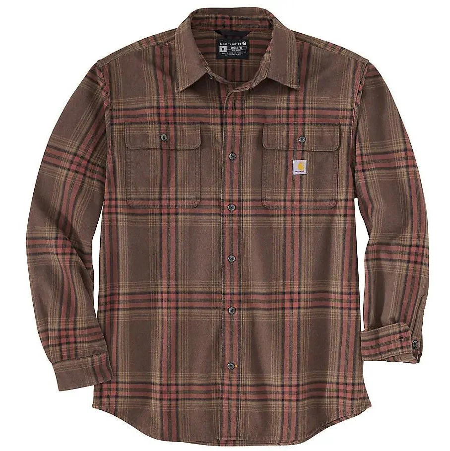 Carhartt Men’s Rugged Flex Loose Fit Heavy Weight Flannel Long Sleeve Plaid Shirt - Image 2