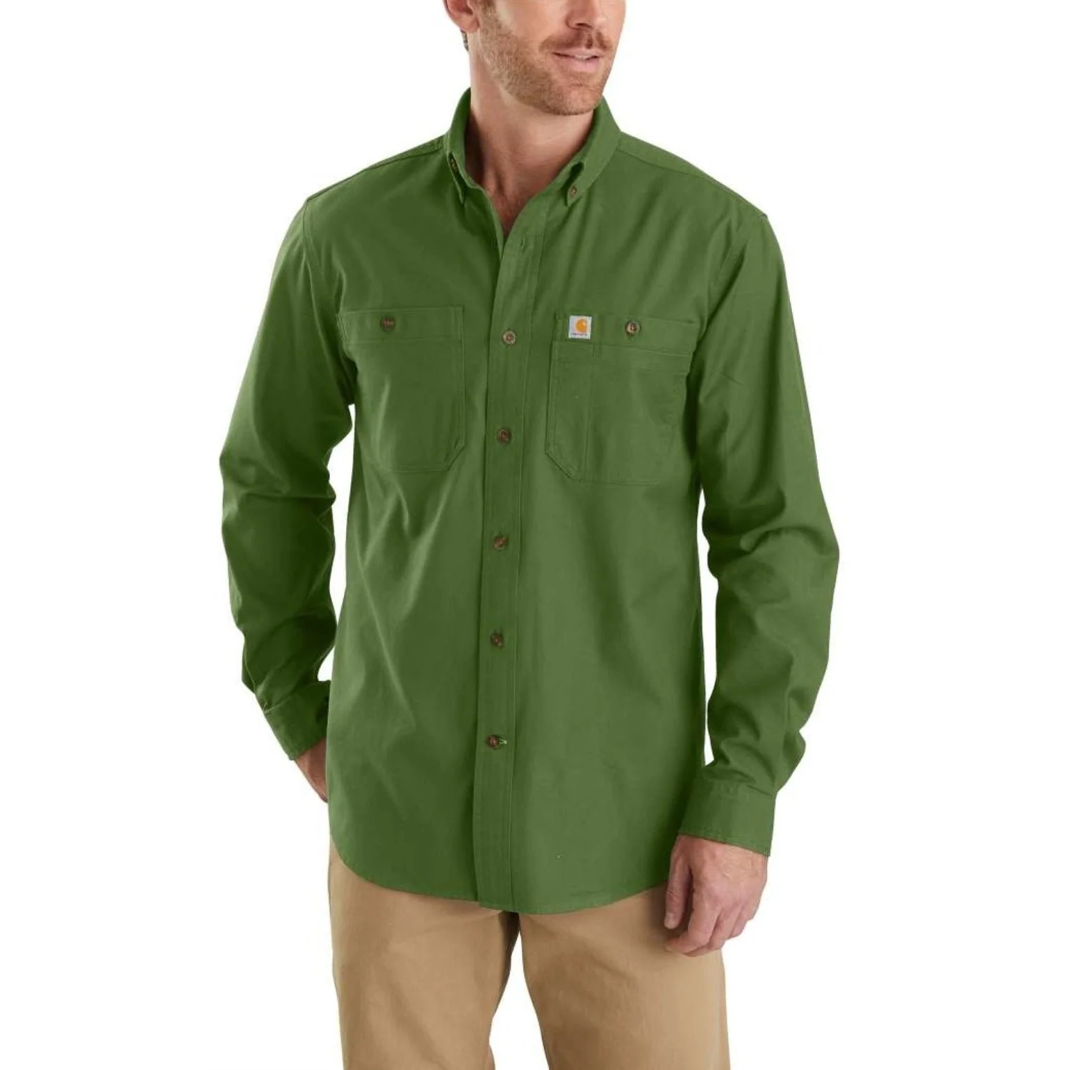 Carhartt Men’s Rugged Flex Relax Fit Midweight Canvas Long-Sleeve Shirt - Image 5