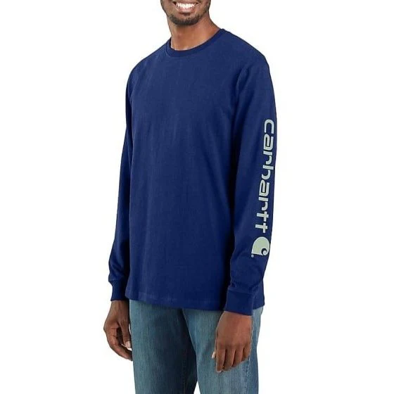 Carhartt Men’s Shirt Loose Fit Long Sleeve T-Shirt Logo - Image 4