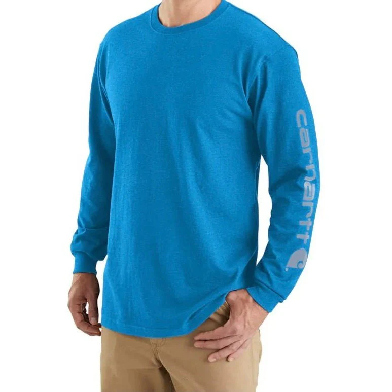 Carhartt Men’s Shirt Loose Fit Long Sleeve T-Shirt Logo - Image 8