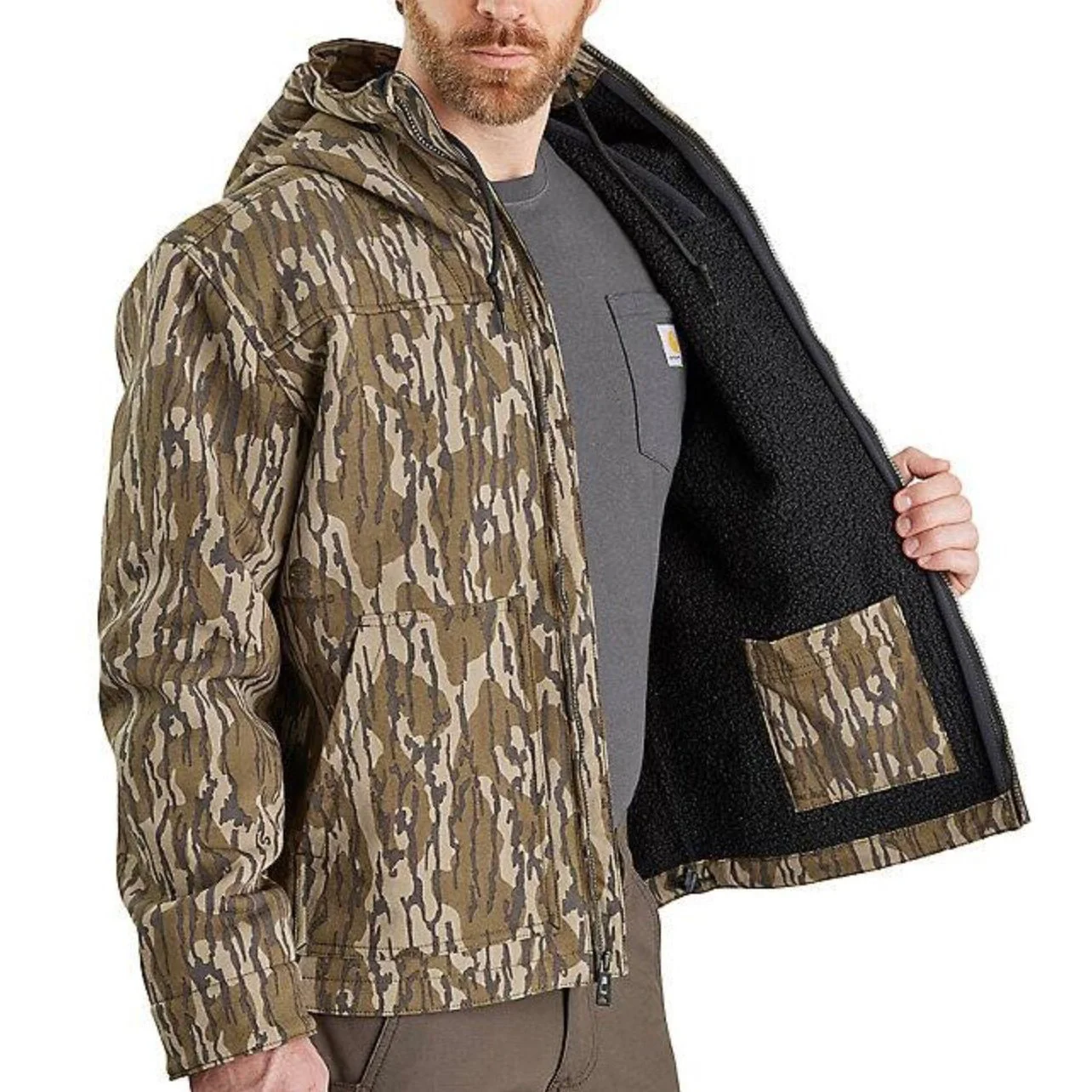 Carhartt Men’s Super Dux Relaxed Fit Sherpa Lined Camo Active Jacket - Image 3