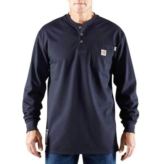 Carhartt Men’s Shirt Flame Resistant Long Sleeve Henley - Image 2
