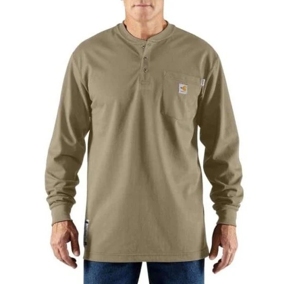 Carhartt Men’s Shirt Flame Resistant Long Sleeve Henley - Image 3