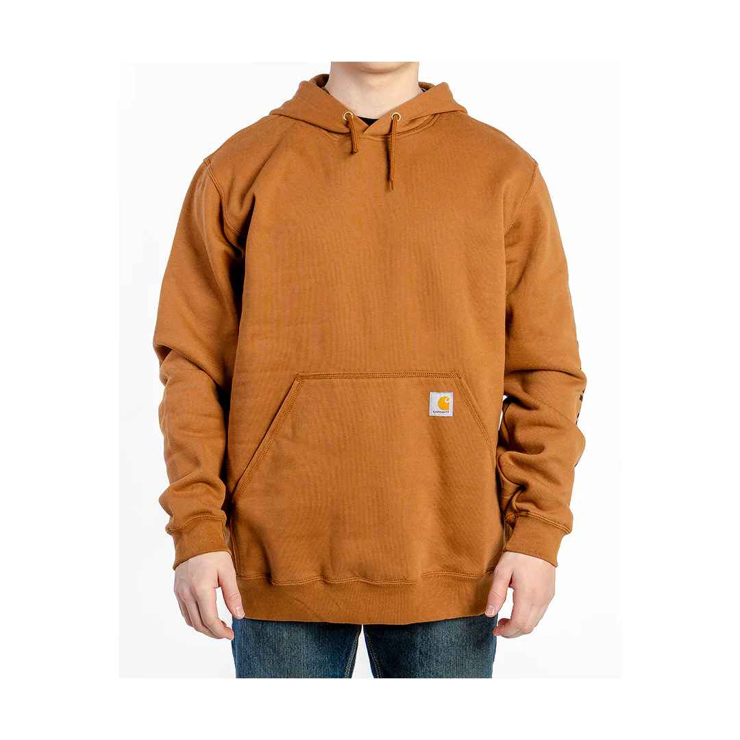 Carhartt Men's Hoodie Loose Fit Midweight Logo Sleeve Pullover - Image 2