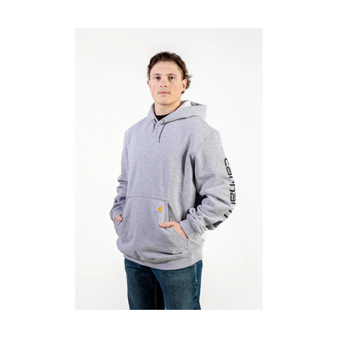 Carhartt Men's Hoodie Loose Fit Midweight Logo Sleeve Pullover - Image 3
