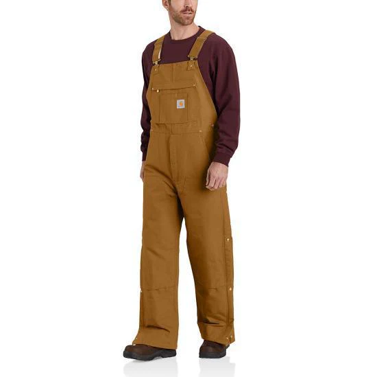 Carhartt Men's Loose Fit Firm Duck Insulated Bib Overall Warm 2 Rating - Image 8