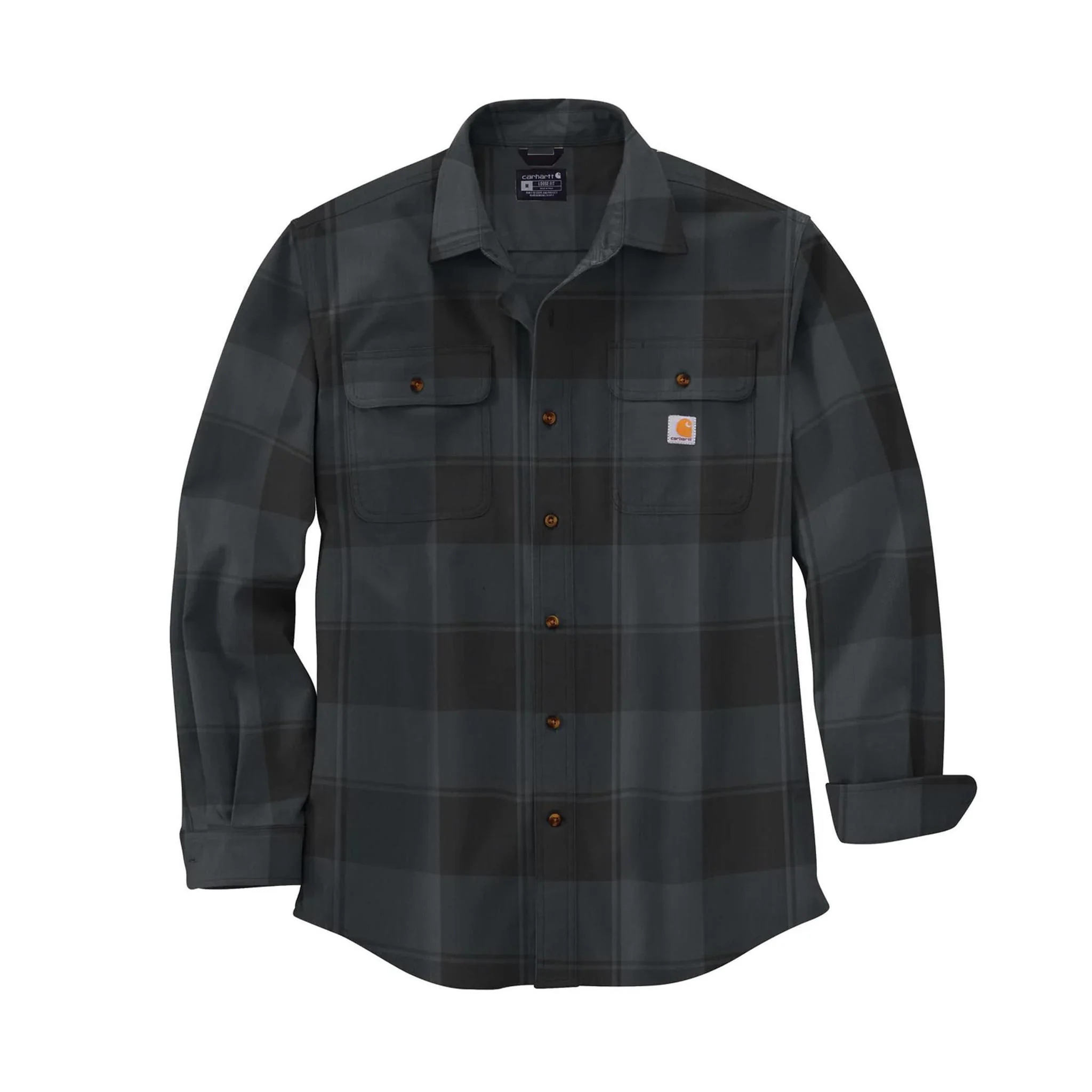 Carhartt Men's Loose Fit Heavyweight Flannel Long-Sleeve Plaid Shirt