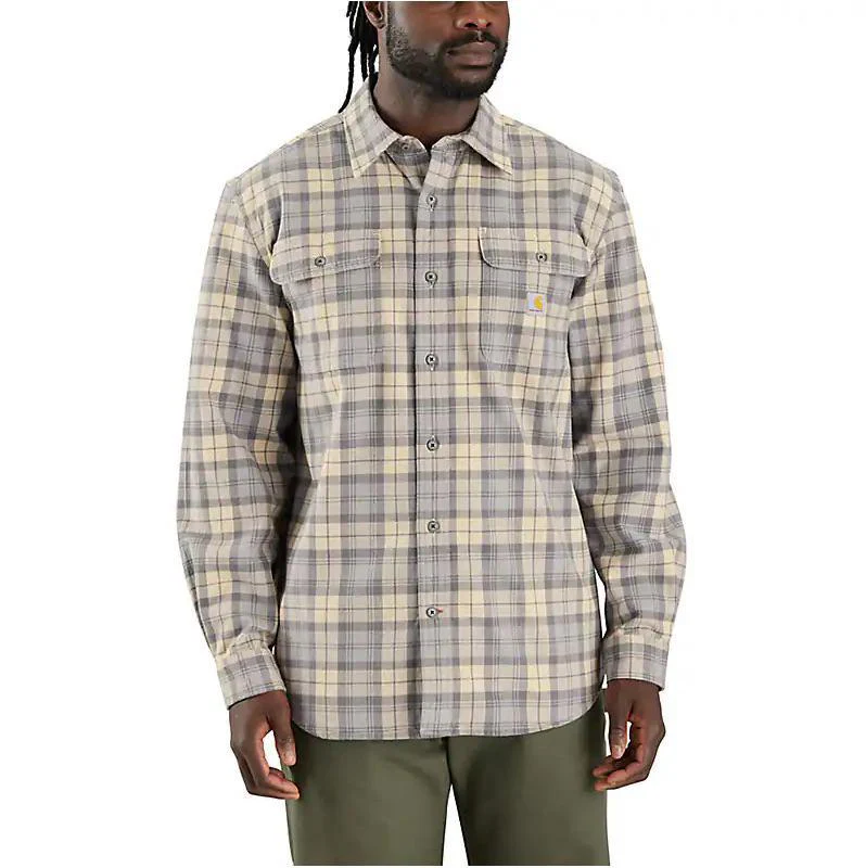 Carhartt Men's Loose Fit Heavyweight Flannel Long-Sleeve Plaid Shirt - Image 3