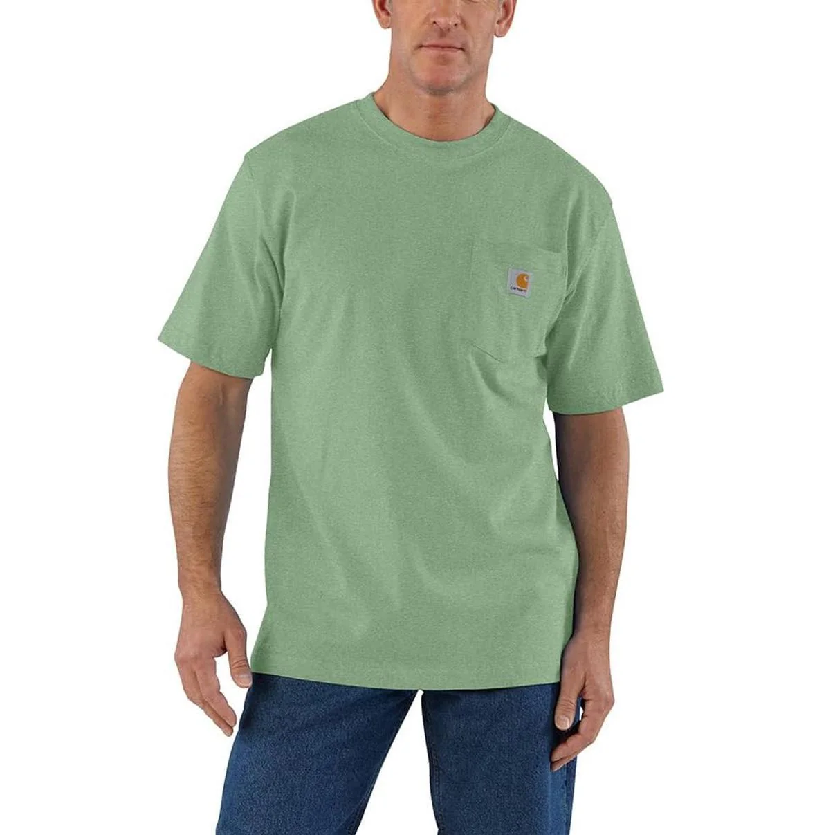 Carhartt Men's Shirt Loose Fit Heavyweight Short-Sleeve Pocket Loden Frost