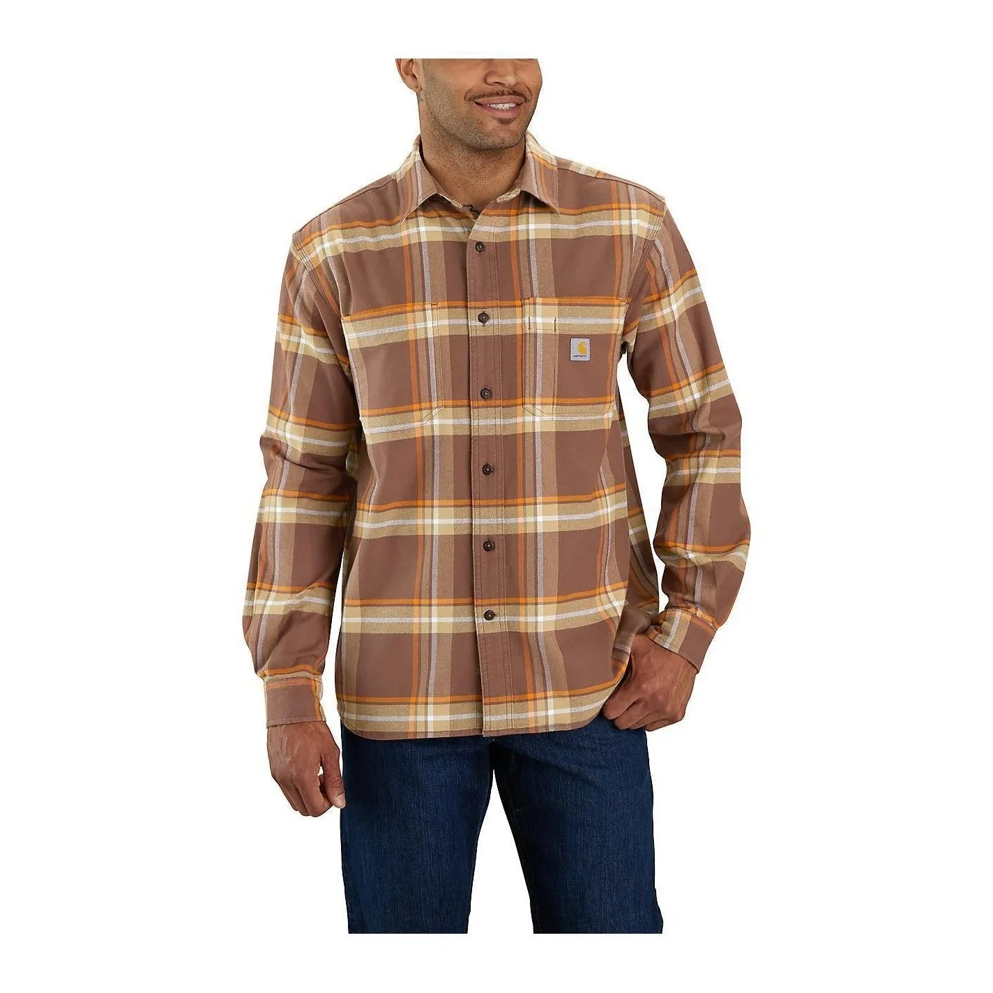 Carhartt Rugged Flex Relaxed Fit Midweight Flannel Long Sleeve Plaid Shirt 105945 - Image 10