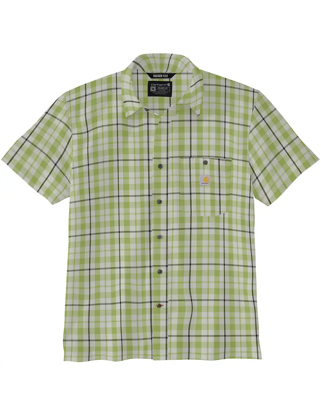 Carhartt Mens Loose Fit Midweight Plaid Short-Sleeve Shirt