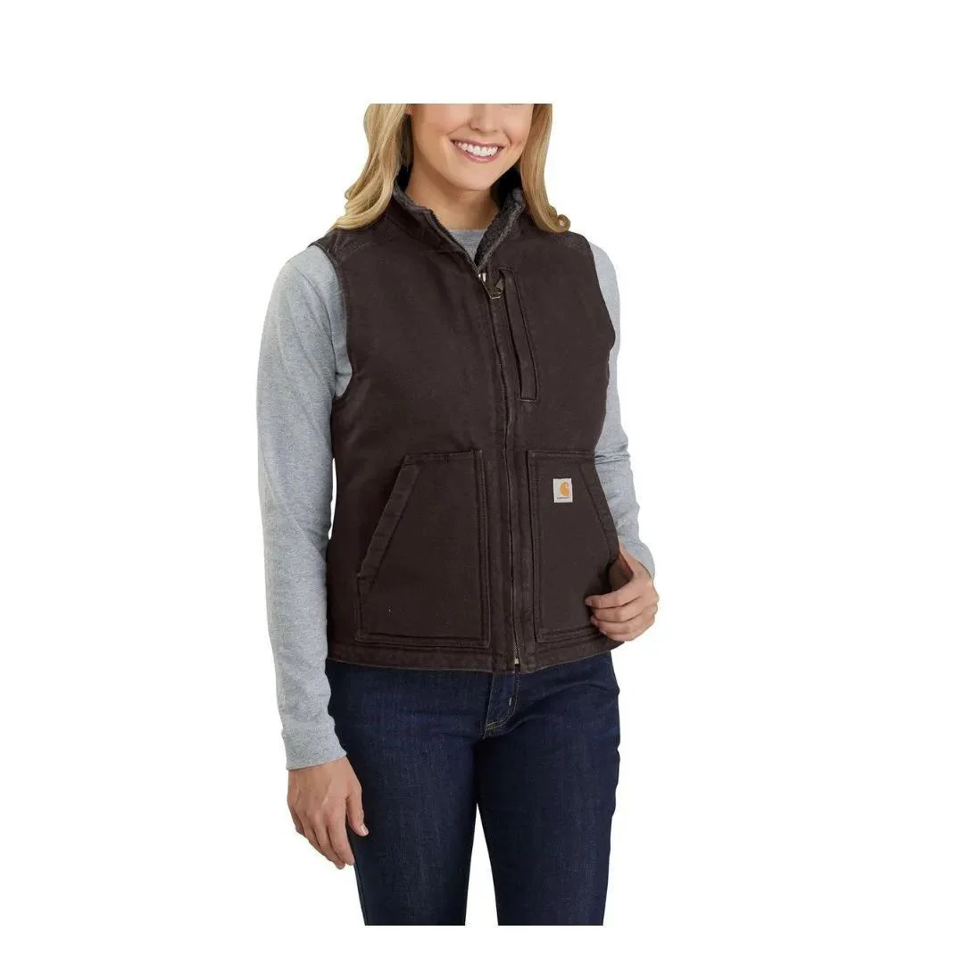 Carhartt Women's Vest Sherpa Lined Washed Duck 104224 - Image 9